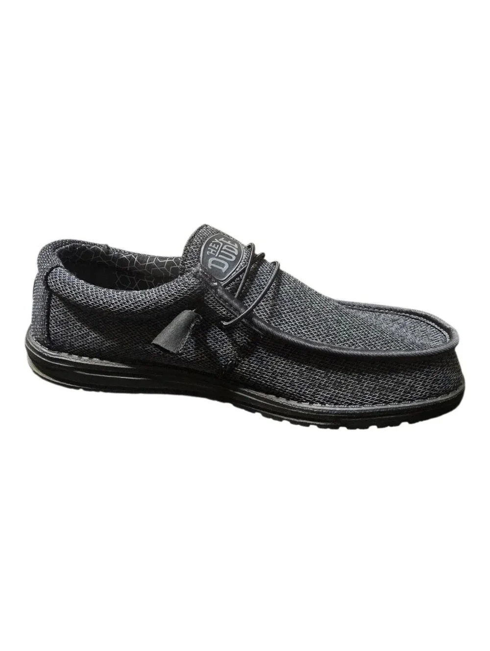 HEYDUDE Wally Sox Wide Mens Micro  Total Black Loafers NWOB
